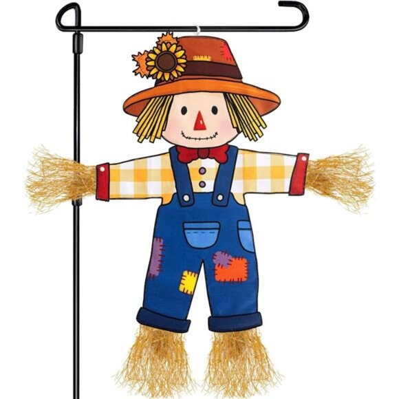 Fall Scarecrow Garden Flag Outdoor Decorations for Outside Double-Sided - Picture 1 of 8